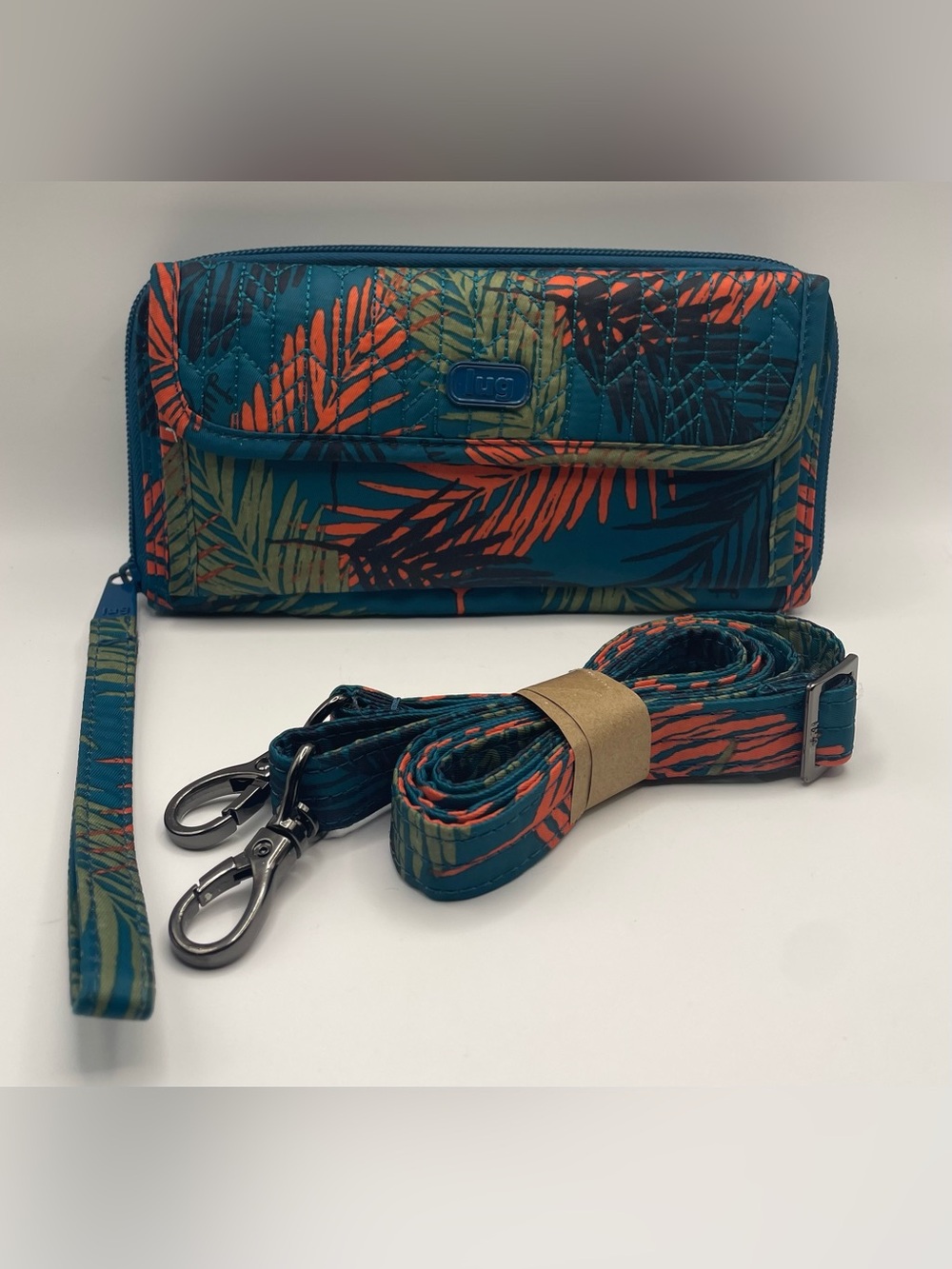 Lug Kickflip Convertible Crossbody RFID Wallet Wristlet Tropical Ocean